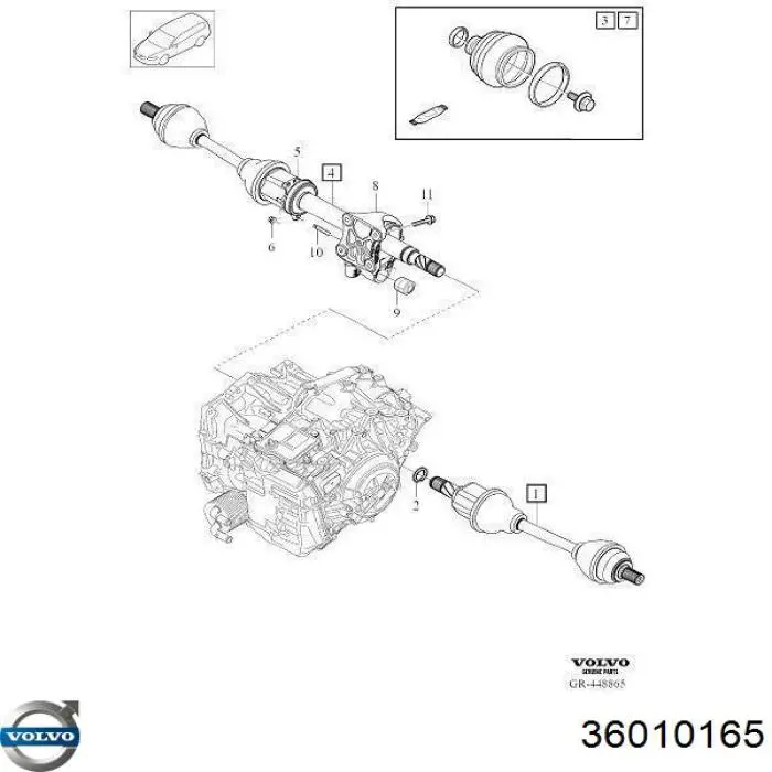 36010165 Volvo Junta homocinética interna dianteira direita