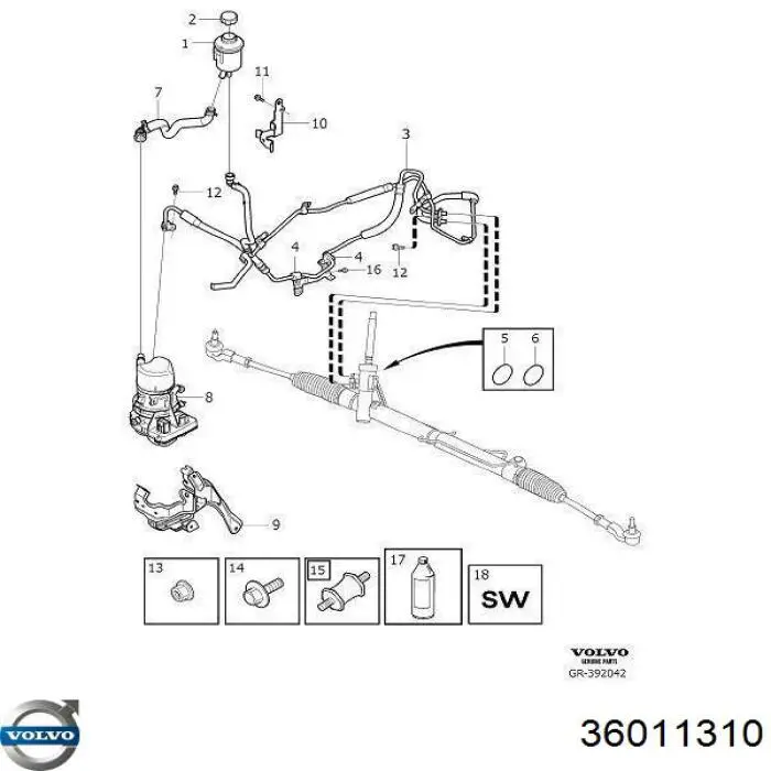 Bomba da Direção hidrâulica assistida Volvo 36011310 preço, a partir de 126,85 USD