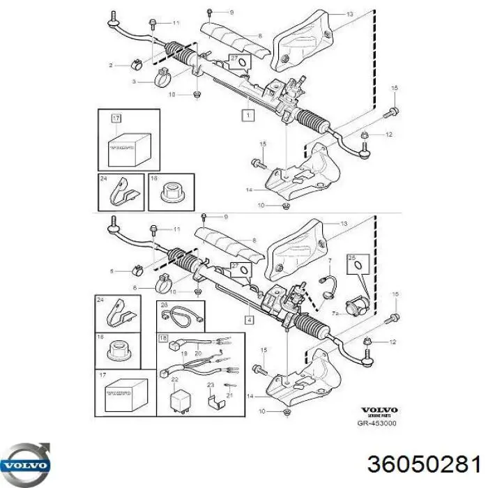 Cremalheira da direção Volvo 36050281 preço, a partir de 395,69 USD