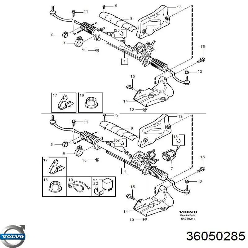 Cremalheira da direção Volvo 36050285 preço, a partir de 120,87 USD