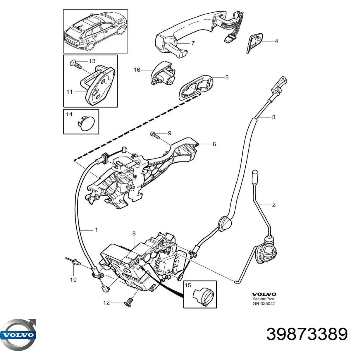 Maçaneta externa da porta traseira Volvo 30753786 preço, a partir de 54,48 USD