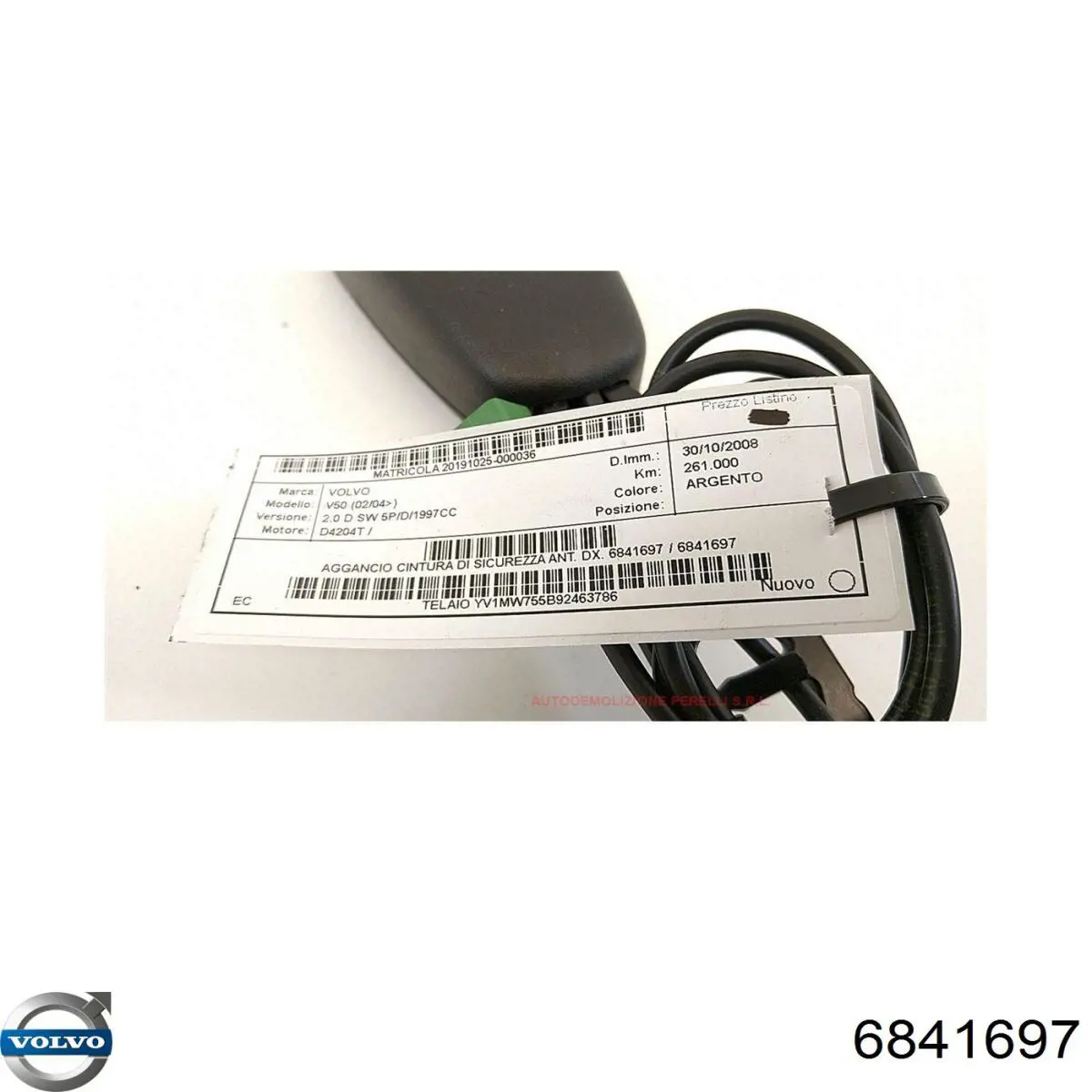 Barra (fecho) dianteira de fixação da correia de segurança Volvo 6841697 preço, a partir de 54,58 USD