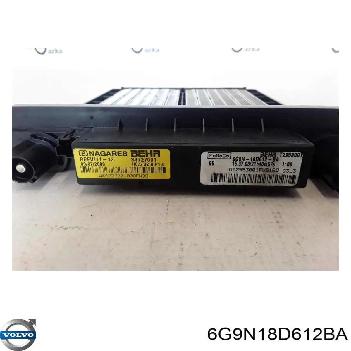6G9N18D612BA Land Rover Aquecedor elétrico de ar do sistema de calefacção de salão