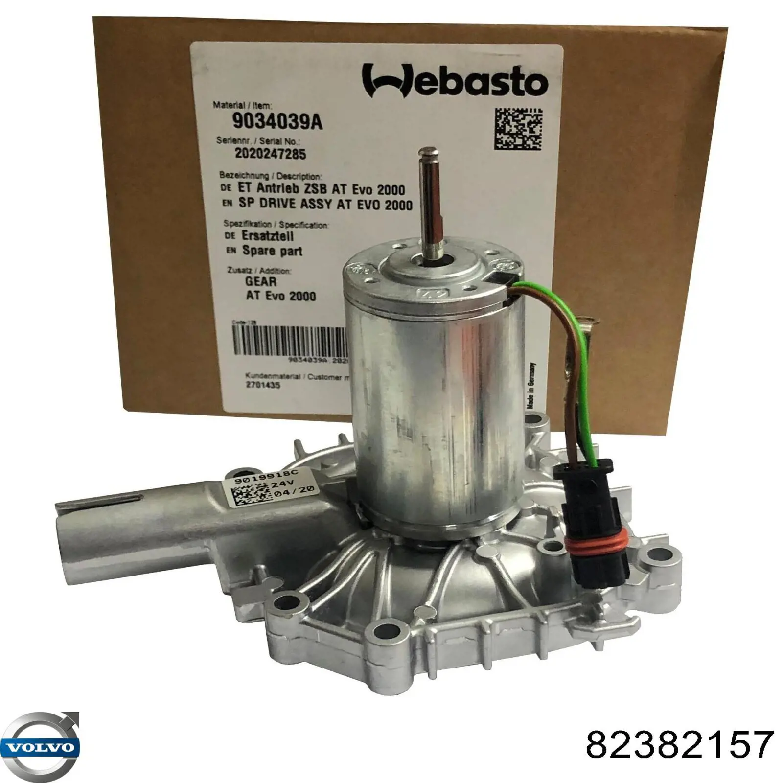 Ventilador elétrico de aquecedor autônomo Webasto 9034039A preço, a partir de 599,39 USD