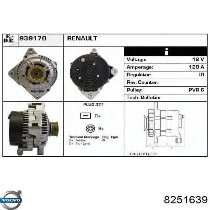 8251639 Volvo Gerador