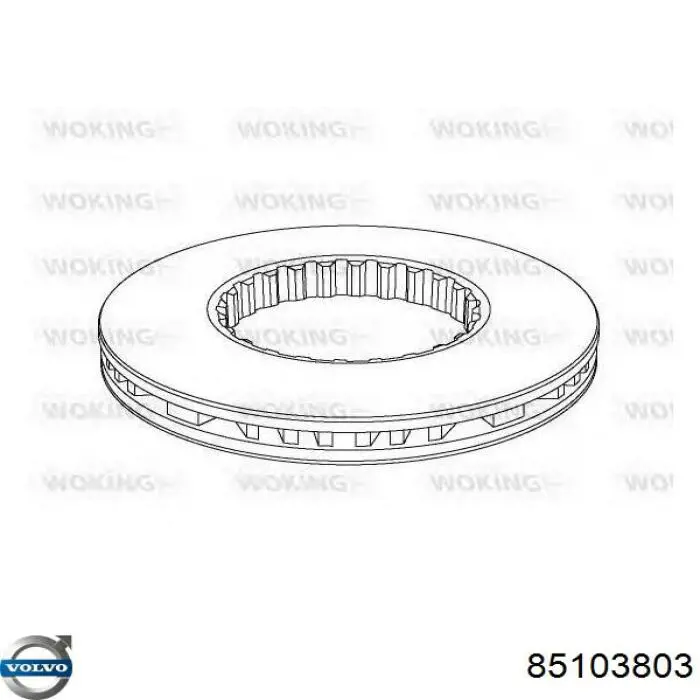 Disco do freio dianteiro 85103803 Volvo