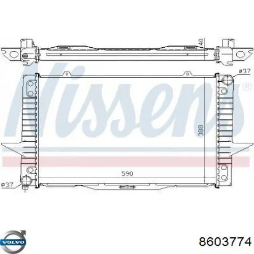 Radiador de esfriamento de motor Volvo 8603774 preço, a partir de 108,43 USD