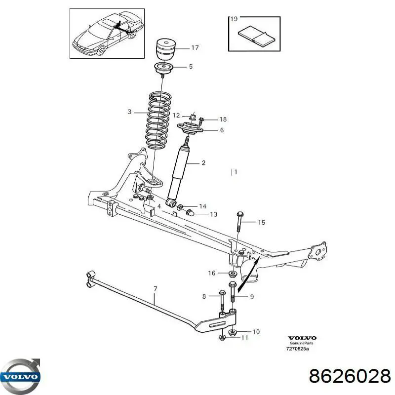 Compre 8626028 Volvo Amortecedor traseiro