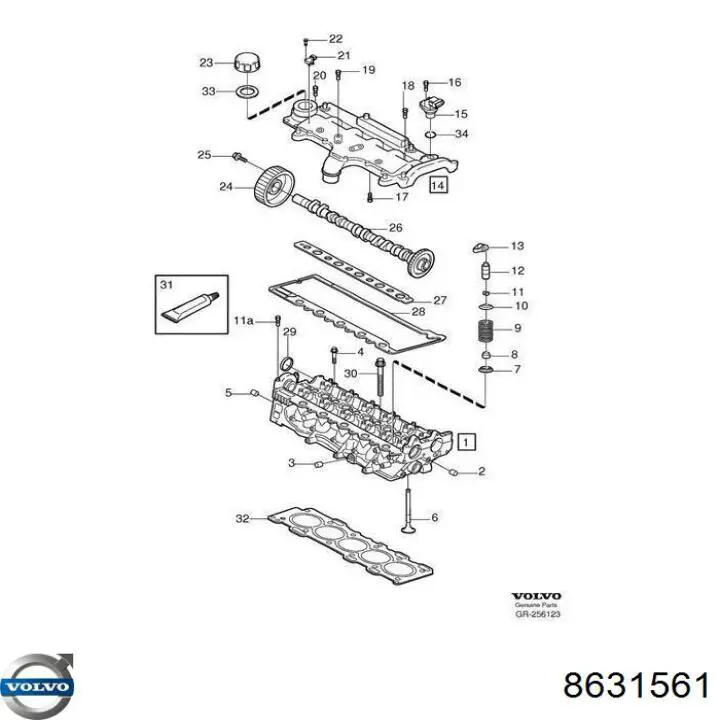 8631561 Volvo Vedação da árvore distribuidora de motor