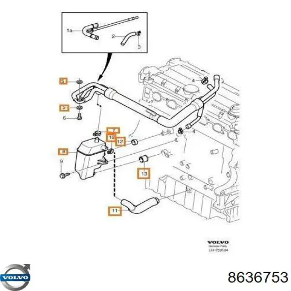 8636753 Volvo Vedante da válvula de borboleta