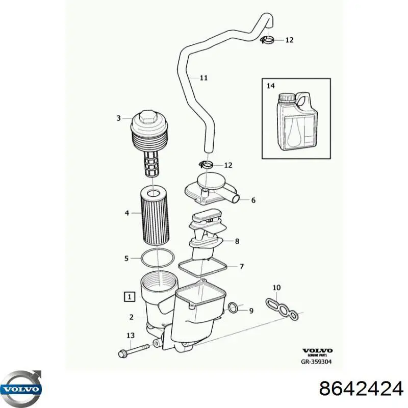 Válvula PCV de ventilação dos gases de cárter Volvo 8642424 preço, a partir de 70,42 USD
