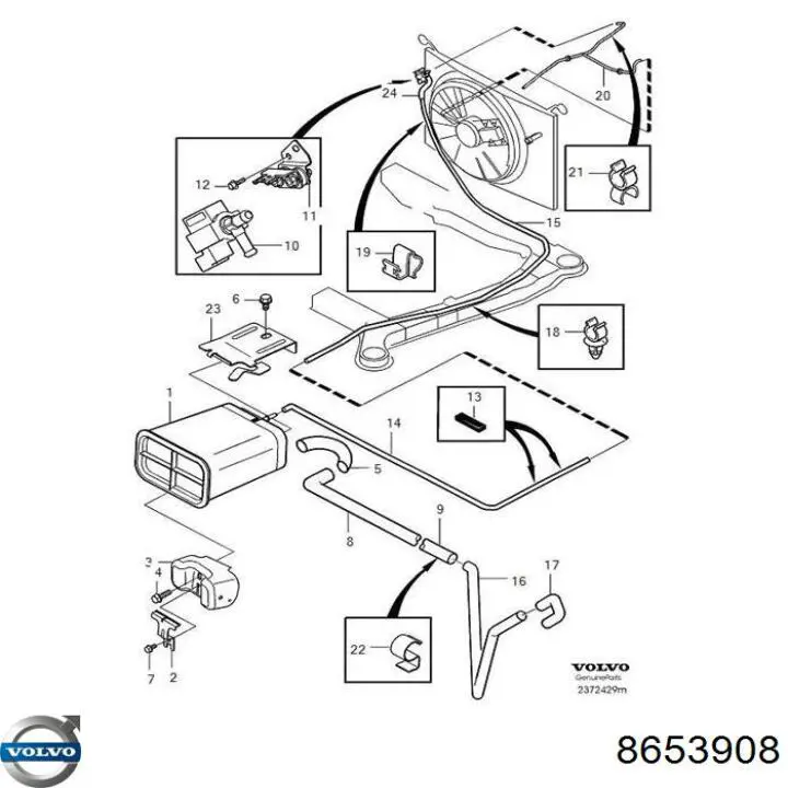 Válvula de ventilação dos gases do tanque de combustível Volvo 8653908 preço, a partir de 39,16 USD