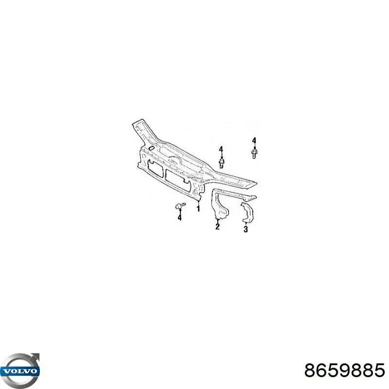 Compre 8659885 Volvo Suporte do radiador montado (painel de montagem de fixação das luzes)