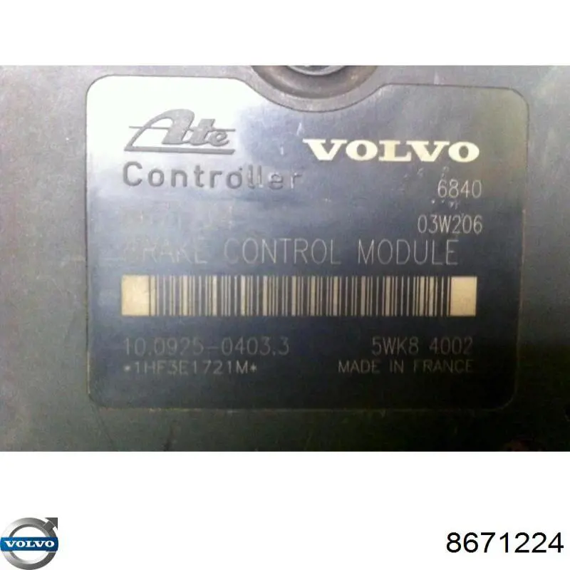 Unidade hidráulico de controlo ABS Volvo 8671224