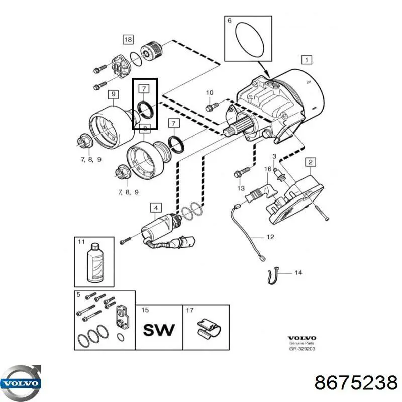 Bucim da haste de redutor do eixo traseiro Volvo 8675238 preço, a partir de 13,05 USD