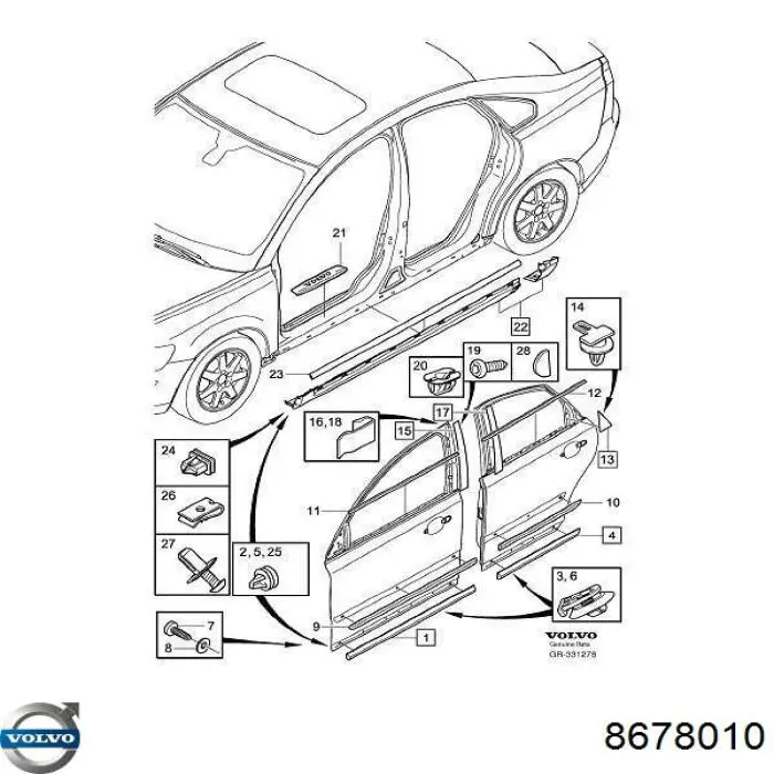  Volvo 8678010 preço, a partir de 1,72 USD