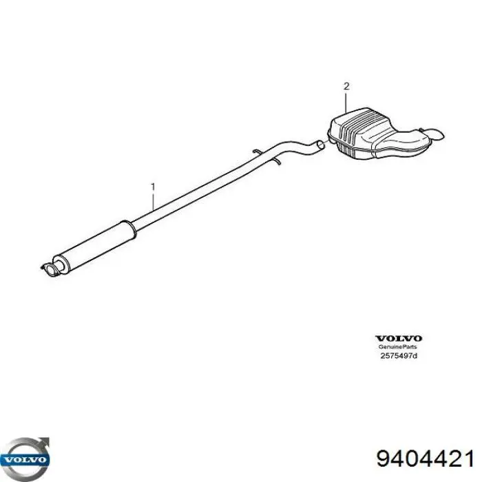 Silenciador, parte traseira Volvo 9404421 preço, a partir de 127,57 USD