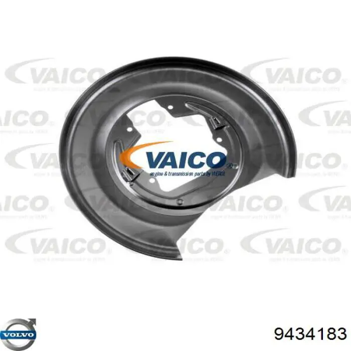9434183 Volvo Proteção esquerda do freio de disco traseiro