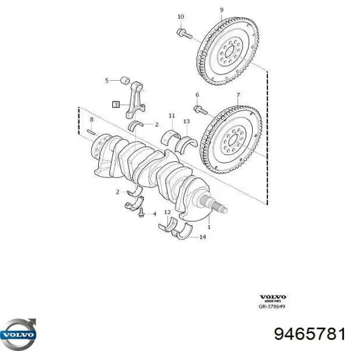 9465781 Volvo Cambota de motor