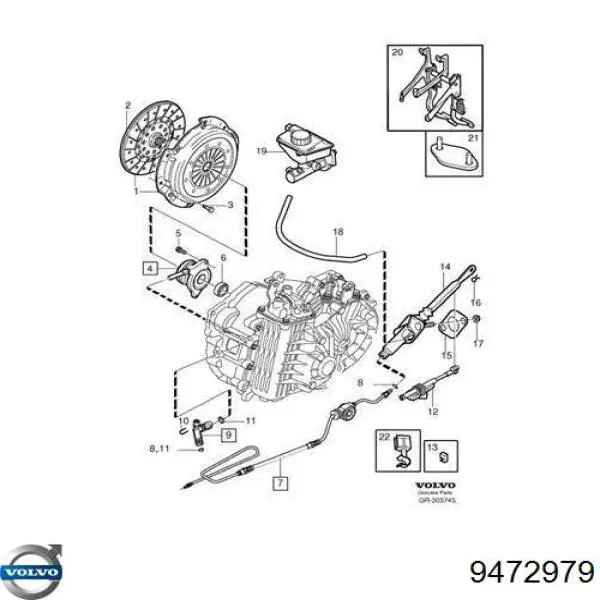 Compre 9472979 Volvo Sensor de posição de pedal de embraiagem