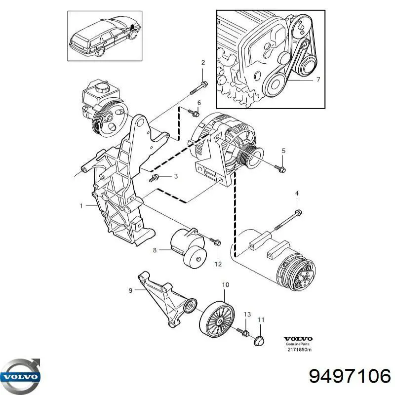 Consola do gerador Volvo S60 I RS, RH