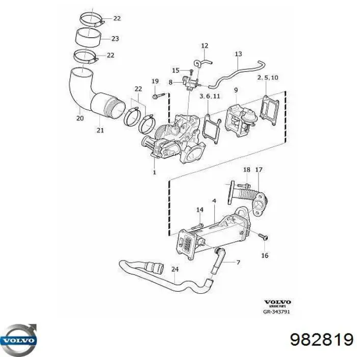 982819 Volvo Parafuso de fixação de braço oscilante dianteiro