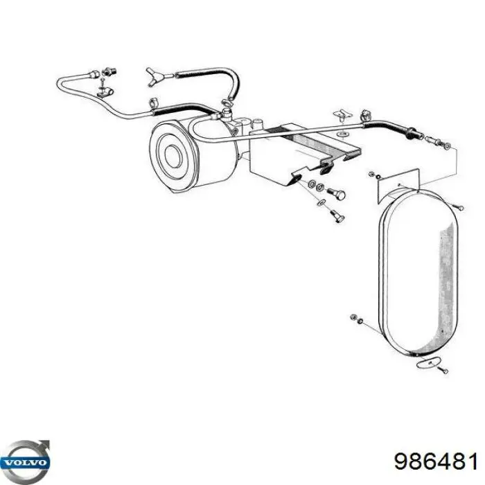 986481 Volvo Porca de fixação de tubo de admissão do silenciador (de calças)