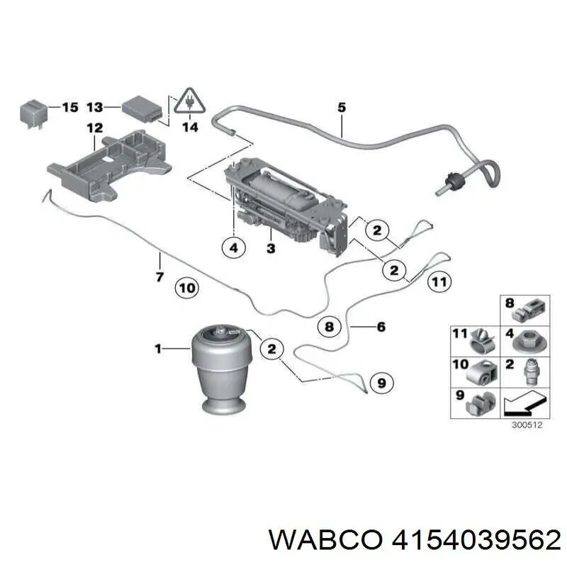 Compressor de bombeio pneumático (de amortecedores) Wabco 4154039562 preço, a partir de 532,10 USD