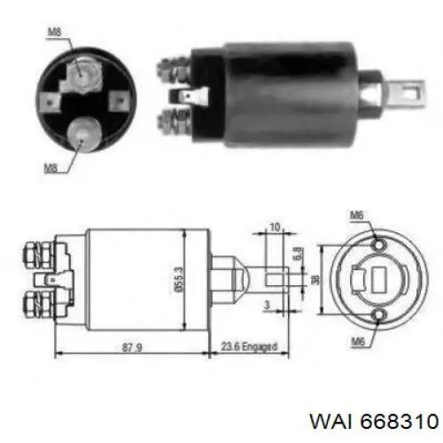 Relê retrator do motor de arranco Nissan/Infiniti 2334305E10 preço, a partir de 33,01 USD