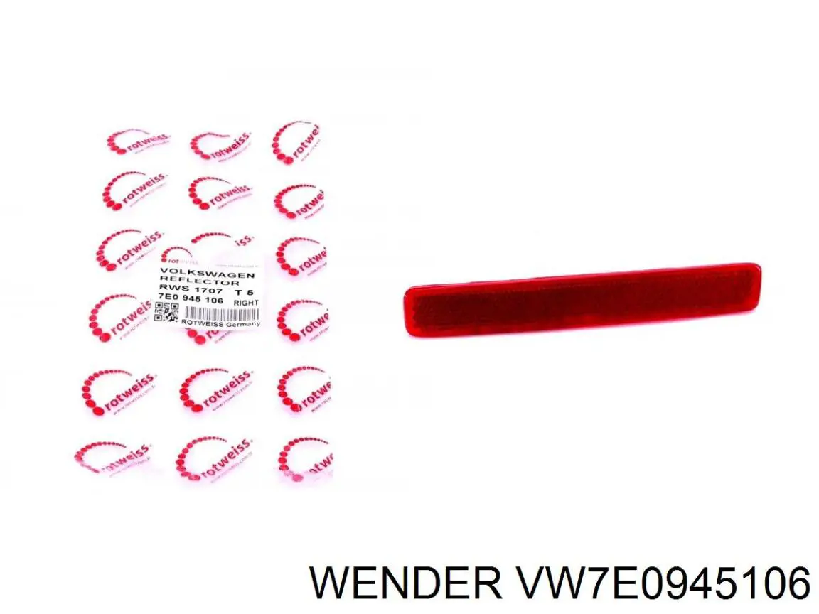 Compre VW7E0945106 Wender Retrorrefletor (refletor) do pára-choque traseiro direito