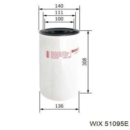 51095E WIX Filtro de óleo