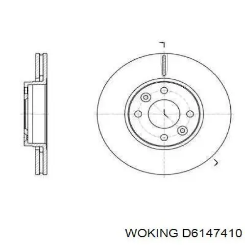 Disco do freio dianteiro Woking D6147410 preço, a partir de 41,58 USD