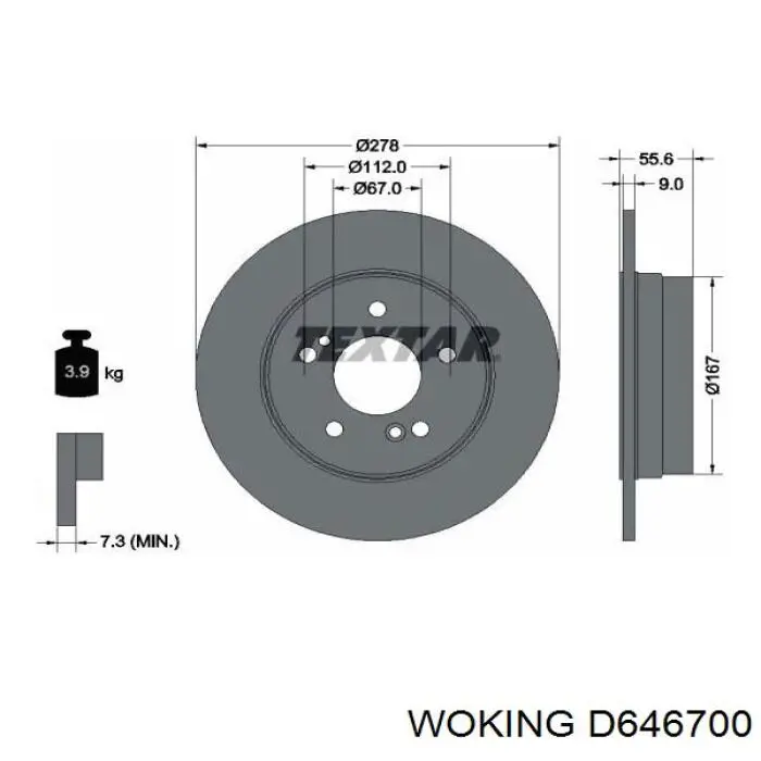 Compre D646700 Woking Disco do freio traseiro