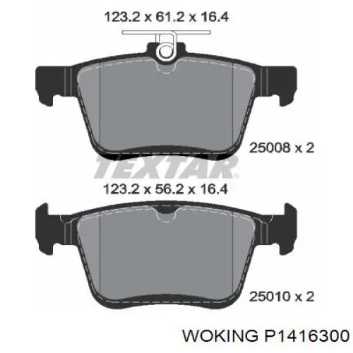 Compre P1416300 Woking Sapatas do freio traseiras de disco