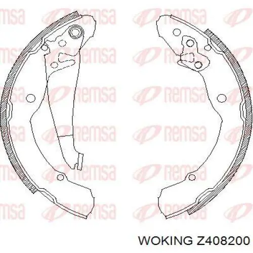 Sapatas do freio traseiras de tambor Woking Z408200 preço, a partir de 31,75 USD