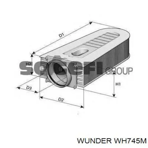 Filtro de ar Wunder WH745M preço, a partir de 26,55 USD