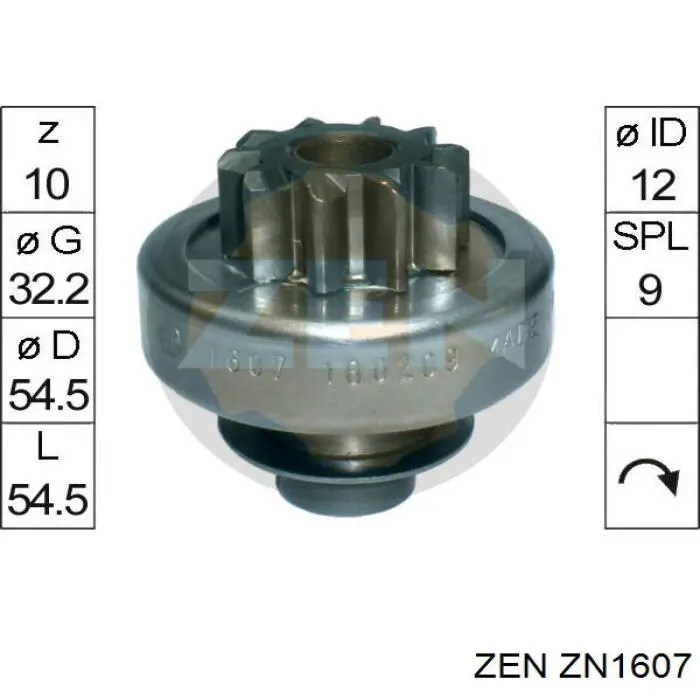 ZN1607 ZEN Roda-livre do motor de arranco