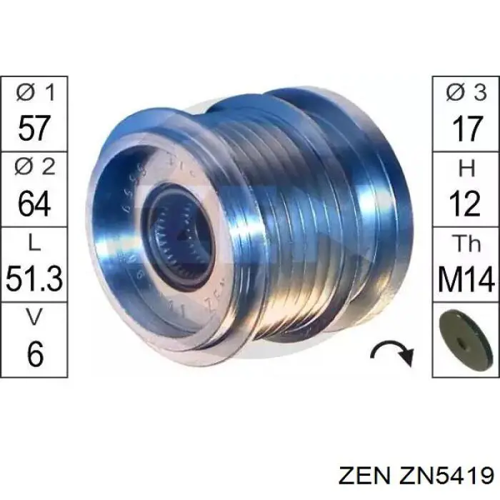 Polia do gerador ZEN ZN5419 preço, a partir de 41,49 USD