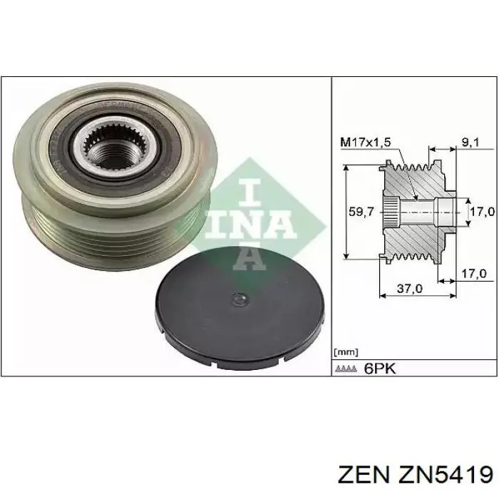 Polia do gerador ZN5419 ZEN