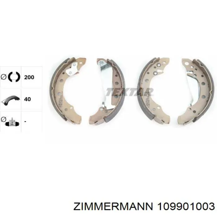 Compre 109901003 Zimmermann Sapatas do freio traseiras de tambor
