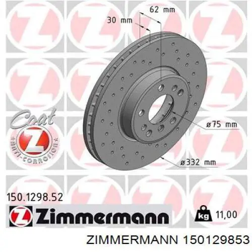 Compre 150129853 Zimmermann Disco do freio dianteiro