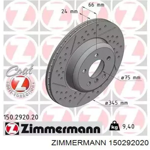 Disco do freio traseiro Zimmermann 150292020 preço, a partir de 171,30 USD