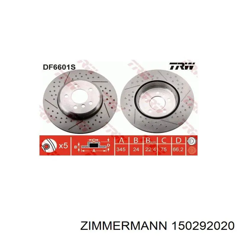 Compre 150292020 Zimmermann Disco do freio traseiro