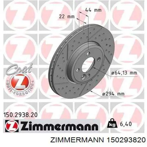 Disco do freio dianteiro Zimmermann 150293820 preço, a partir de 65,29 USD