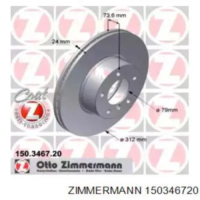 Compre 150346720 Zimmermann Disco do freio dianteiro