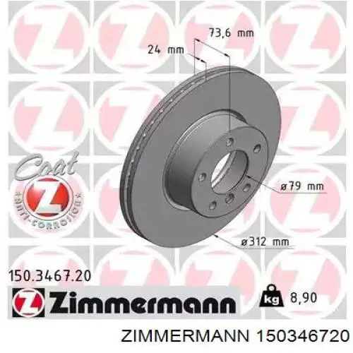 Disco do freio dianteiro Zimmermann 150346720 preço, a partir de 64,55 USD