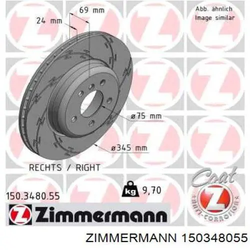 Disco do freio traseiro Zimmermann 150348055 preço, a partir de 93,48 USD