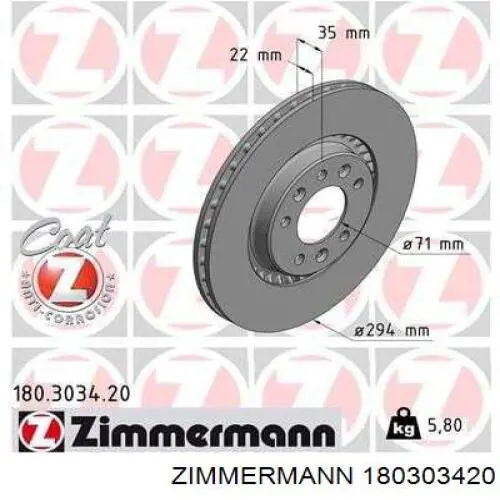 Disco do freio traseiro Zimmermann 180303420 preço, a partir de 48,52 USD