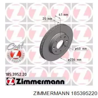 Disco do freio dianteiro Zimmermann 185395220 preço, a partir de 26,42 USD