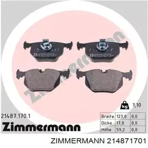 Sapatas do freio traseiras de disco Zimmermann 214871701 preço, a partir de 40,65 USD